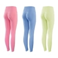 thumbnail image 4 of Pantalones de yoga de cintura alta con pliegues para mujer, estilo europeo y americano, sin costuras, con corte en T, color melocotón, 4 of 6