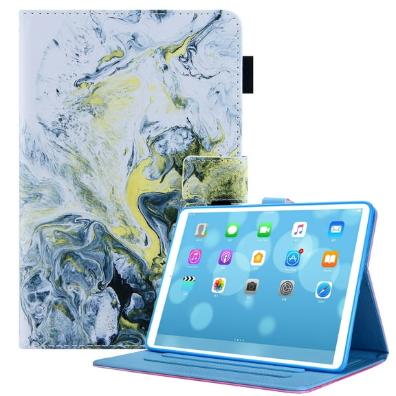 iPad Mini 6 2021 Case 8.3", iPad Mini 6th Gen Cover 2021, Allytech Cartoon Cute PU Leather Soft Rubber Shockproof Multi-Angle Viewing Kickstand Card/Pen Holder Smart Case, White Marble