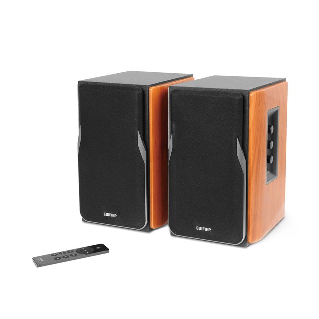 Edifier R1380DB Haut-Parleurs de Bibliothèque Bluetooth Actifs - Entrée Optique/coaxiale - Haut-Parleur d'Écran de Studio Sans Fil 2.0 - 42W RMS - Grain de Bois