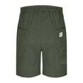 thumbnail image 5 of DPTALR George Corduroy Shorts Men with Pockets Mens Drawstring Elastic Waist for Spring Summer Beach Casual Shorts #Army Green Big and Tall Men XL, 5 of 5