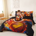 thumbnail image 3 of Erosebridal Basketball Graffiti Splash Bedding Comforter Set 7pcs for Kids Teens,Boys Girls Sport Gamer Queen Bedding Sets,Black Reversible,Ultra Soft Home Decor, 3 of 6