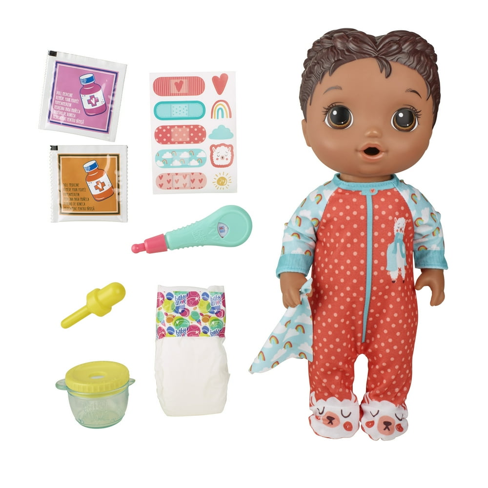 Baby Alive Mix My Medicine Doll, Polka Dot Pajamas, Doctor Accessories