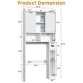 thumbnail image 3 of Lafnest Space-Saving Over Toilet Cabinet with Sliding Doors & Tissue Holder, Adjustable Freestanding Bathroom Organizer,White, 3 of 8