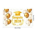 thumbnail image 3 of Meitianfacai Gold and White Graduation Party Decorations, 71"x45" Class of 2024 Graduation Banner for Men Women Congratulations Graduation Backdrop Party Supplies, 3 of 8