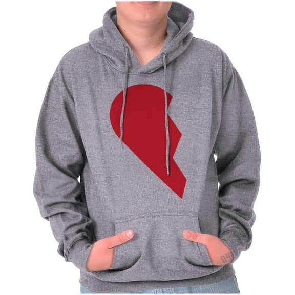 Other Half Heart Cute Matching Set Unisex Plus Fleece Graphic Hoodie Brisco Brands 2X