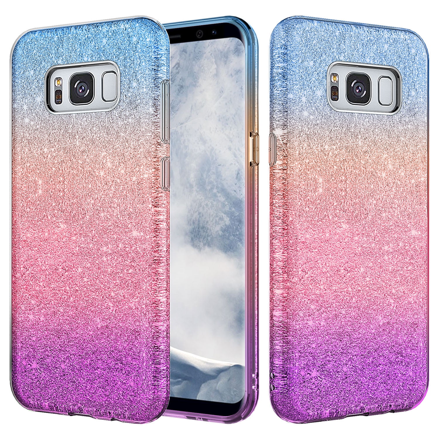 For Samsung Galaxy S8 Plus Case, Slim Glitter Shine Hybrid TPU Case