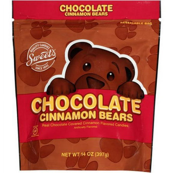 Sweet's Chocolate Cinnamon Bears Candies, 14 Oz. (Pack of 2)