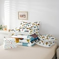 thumbnail image 4 of Erosebridal Cartoon Transportation Bedding Twin Size, Truck Tractor Car Comforter Sets with Sheets, Reversible 7pcs, 4 of 4