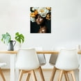 thumbnail image 4 of HVEST Black Girl Wall Art, African American Black Woman with Flower Canvas Wall Art, Black and Gold Framed Wall Art for Living Room Bathroom Bedroom Kitchen Ready to Hang, 12X12 inches, 4 of 7