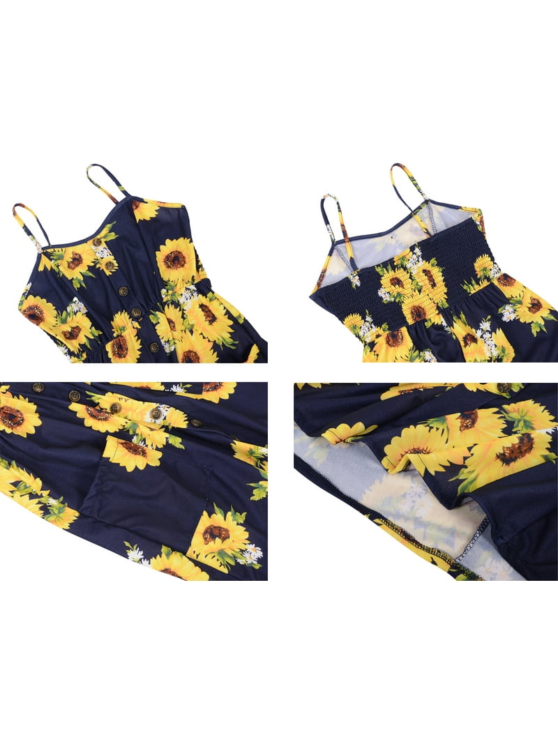 ワンピース Sunflower-Printed Midi Dress Sunflower-Printed Midi Dress（ワンピース）｜Her lip to（ハー