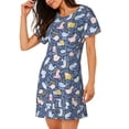 thumbnail image 2 of Balery Cute Baby Animals Camisón de manga corta con cuello redondo para mujer, cómodo y elegante., 2 of 6