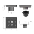 thumbnail image 6 of SereneDrains 304 Stainless Steel 4 Inch Square Matte Black Shower Drain Kit for Tile Floor Drain Grate Cover Hair Catcher Trap Strainer Filter, 6 of 10