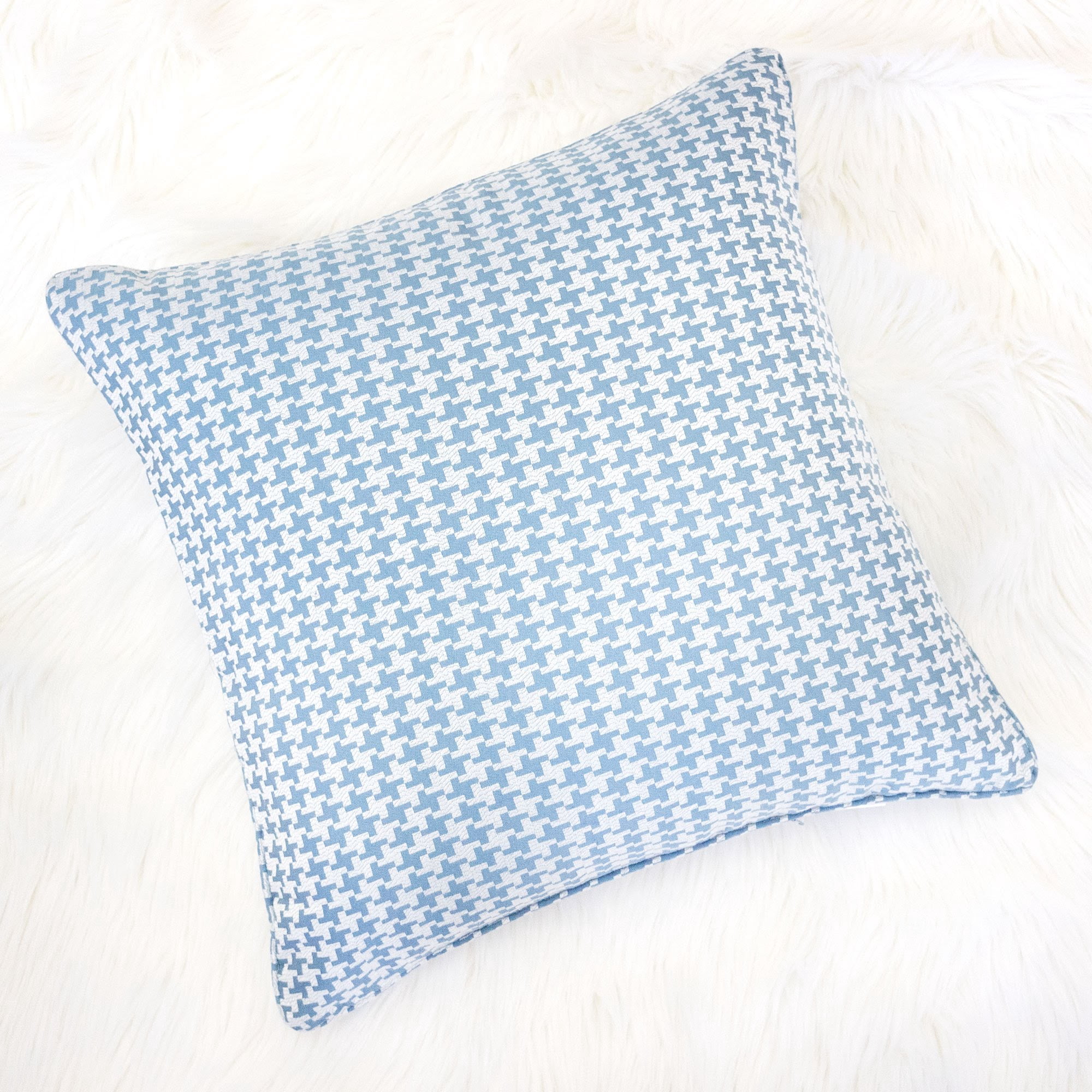 Makayla Turquoise Geometric Polyester 20 in. x 20 in. Throw Pillow