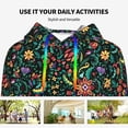 thumbnail image 4 of Honeii Mexican Flower 1 Pattern Womens Oversized Hoodies Long Sleeve Sweatshirts Pullover Fall Outfits with Pocket-Medium, 4 of 7