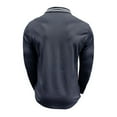 thumbnail image 2 of Homeyce Golf Polo Shirts for Men Contrast Collared Long Sleeve Shirts Button Fashionable Business Athletic Casual Polo Sweater Solid Color Tee Shirt,Royal Blue L, 2 of 3