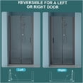 thumbnail image 6 of JERFIT 34 inch Frameless Bi-Fold Shower Door, 72H Tempered Glass, Matte Black, Space Saving Design for Small Bathrooms, Adjustable, 6 of 9
