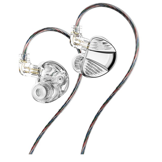 V10 PRO Auriculares Intrauditivos con Sonido de Alta Fidelidad Dinámico Dual, Color Plateado, 3,5 Sin Micrófono