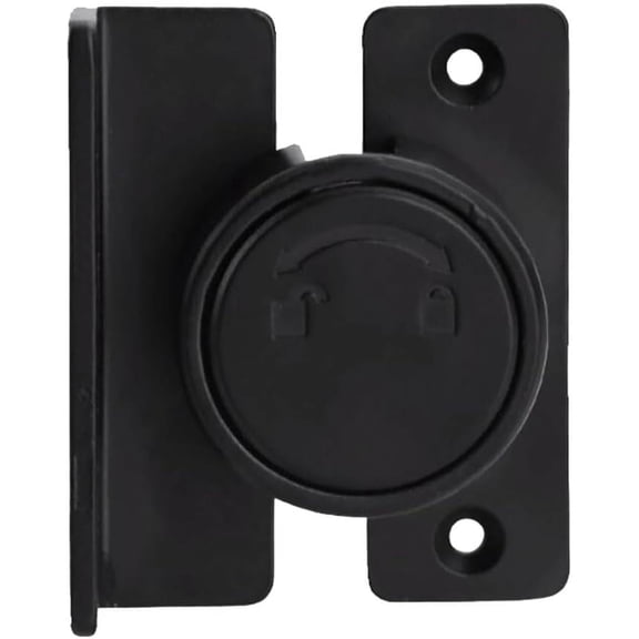 90 degree rotating bolt, door lock fixing latch, suitable for sliding door latch lock of bathroom and garage barn (Black) Black