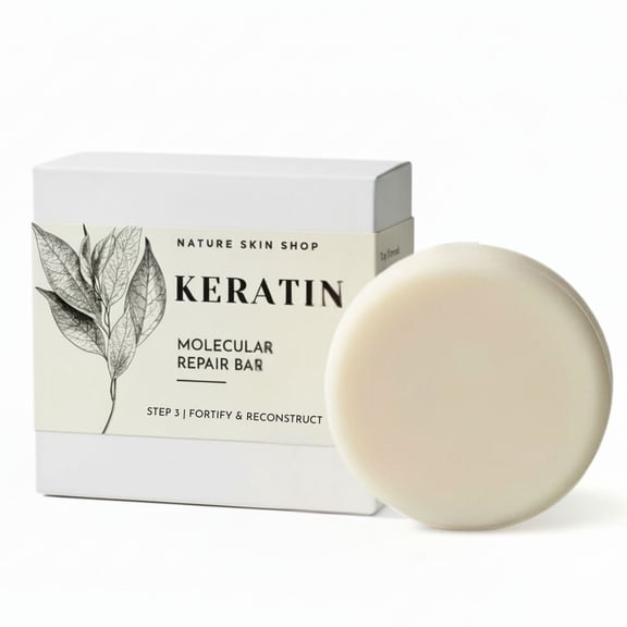 Nature Skin Shop Keratin Smoothing Conditioner Bar, Strengthens Appearance of Dry & Damaged-Looking Hair, Tames Frizz, Sulfate-Free, 4 Ounces