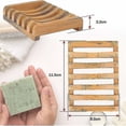 thumbnail image 4 of Soporte para jabón de madera de bambú natural LIUXGMXG para cocina baño esponja jabón, 4 of 5