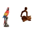 thumbnail image 1 of Figura de loro,Estatua de loro Escultura animal Figura de loro,Estatua de jardín coleccionable de adorno de escritorio,Figura de pensador abstracto,Estatua de pensador abstracto,decoración, 1 of 8