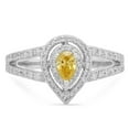 thumbnail image 3 of Dazzlingrock Collection 0.95 Carat (ctw) 18K Pear Yellow & White Diamond Bridal Engagement Ring 1 CT, White Gold, Size 5.5, 3 of 4