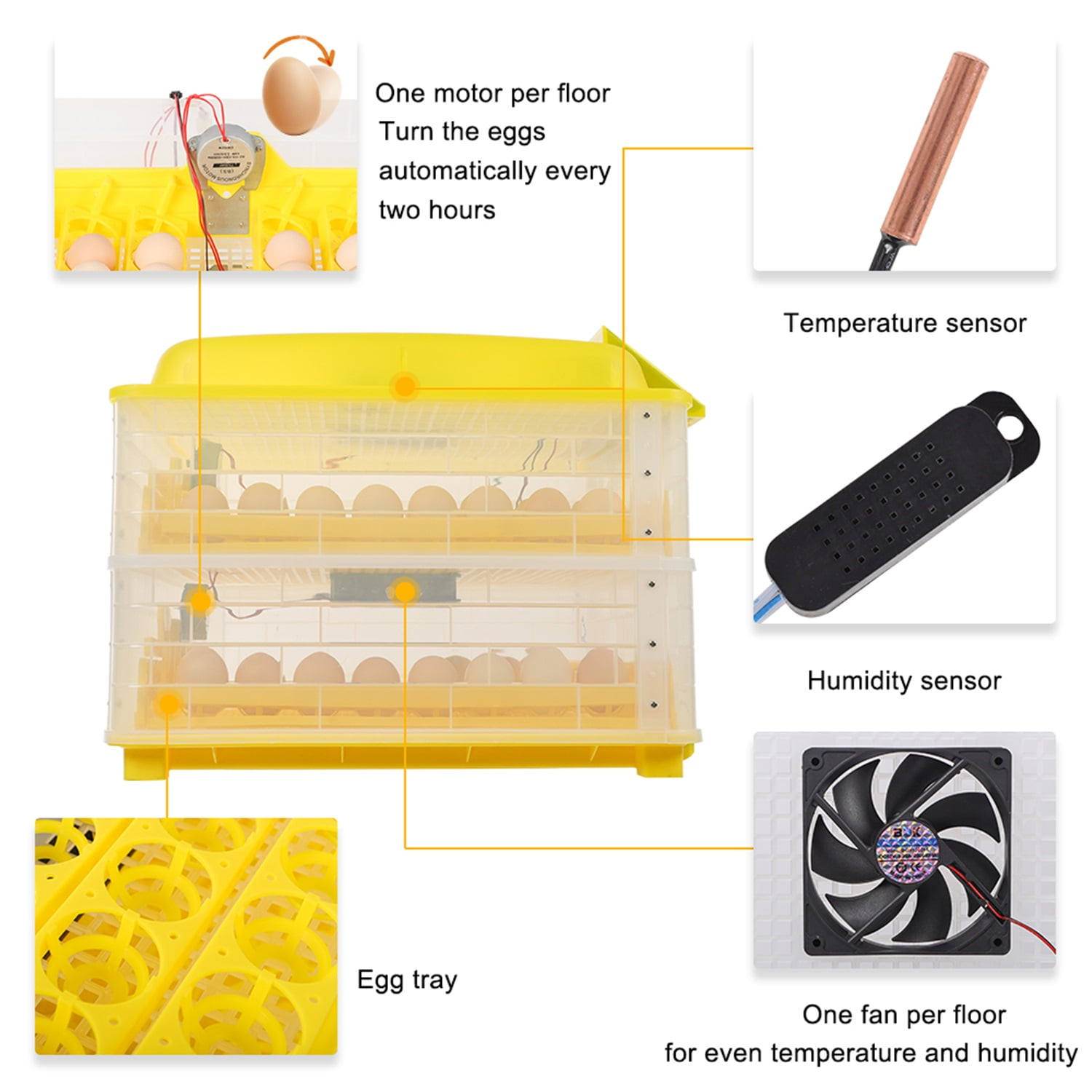Canddidliike Egg Incubator, 112 Eggs Fully Automatic Digital Poultry Hatcher Machine Breeder with Circulating Air Fan Canddidliike Egg Incubator, 112 Eggs Fully Automatic Digital Poultry Hatcher Machine Breeder with Circulating Air Fan