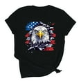 thumbnail image 2 of Cavosen 4th of July T Shirts Women Petite Patriotic Short Sleeve Round Neck Tops American Flag Print T Shirts Lady XL Independence Day Casual Shirts 4th of July Tunic Tees 2025 Patriotic Outfits, 2 of 7