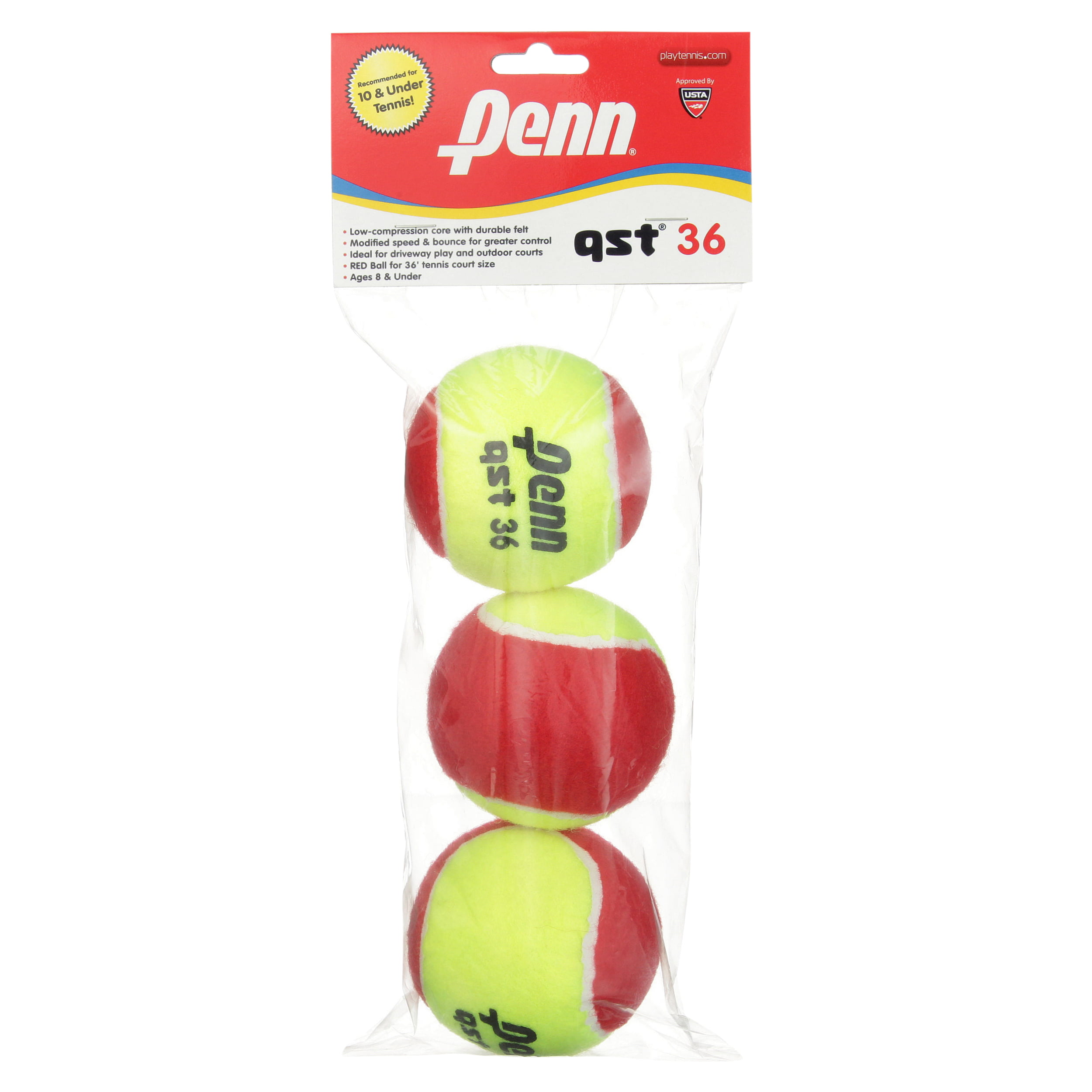 Penn red/yellow tennis balls 12 pack Qst 36 