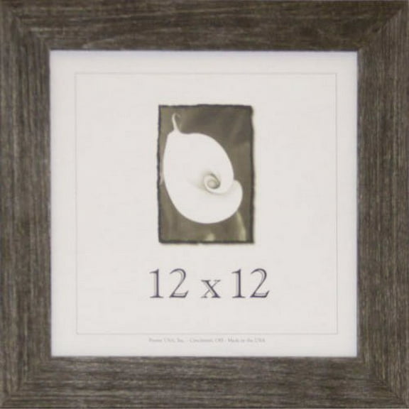 12x12 Farmhouse Barnwood Picture Frame w/Real Glass (Charcoal)