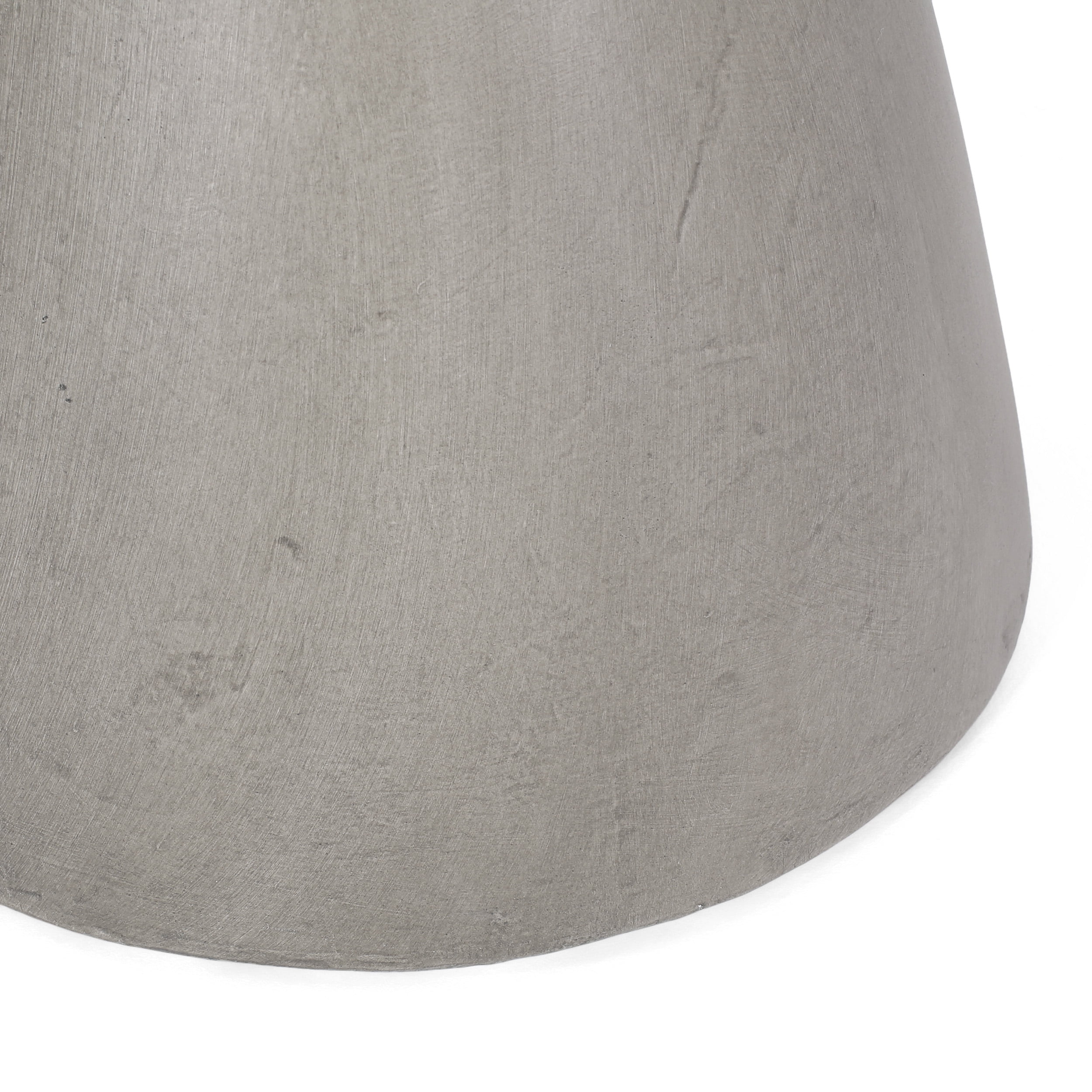 Light Gray Magnesium Oxide Outdoor Side Table with Hourglass Pedestal, 18 in x 18 in x 20.25 in