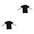 thumbnail image 4 of Tholdsy Camiseta de manga larga, moda Retro, diseño único, apariencia exquisita, antideslizante, amplias ocasiones, ropa de empalme para hombres Negro 2piezas, 4 of 6