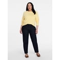 thumbnail image 2 of Time and Tru Women's Crewneck Sweater with Long Sleeves, Lightweight, Sizes XS-XXXL, 2 of 6