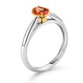 thumbnail image 3 of Gem Stone King 0.55 Ct Oval Orange Sapphire 10K White and Yellow Gold Solitaire Engagement Ring (Size 6), 3 of 4