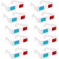 thumbnail image 1 of 10 pares de gafas 3D de papel rojo y azul para decoración de viajes y películas, 1 of 5
