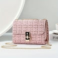 thumbnail image 1 of Elegant Mini Tweed Chain Crossbody Bag - Women's Luxury Square Purse Handbag, Mini Shoulder Bag with Chain Strap, Elegant Design, and Spacious Interior, 1 of 6