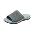 thumbnail image 3 of Willtoo Women's Slides Elastic Band Wide Width Wedge Casual Summer Sandals Flats Comfortable Orthopedic Slipper, 3 of 6