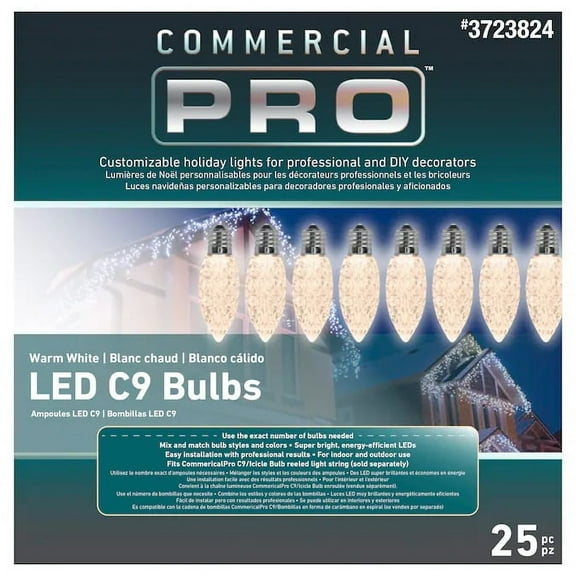Commercial Pro CPro LED Light Bulbs-S/25-C9 Classic Holiday White Item #3723824 Model #110146