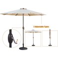 thumbnail image 6 of RoyalCraft 7.5 Ft Patio Umbrella Outdoor Market Table Umbrella Luxury Aluminum Pole Umbrella with Push Button Tilt and Crank, 6 Ribs, Polyester Canopy, Beige, 6 of 7