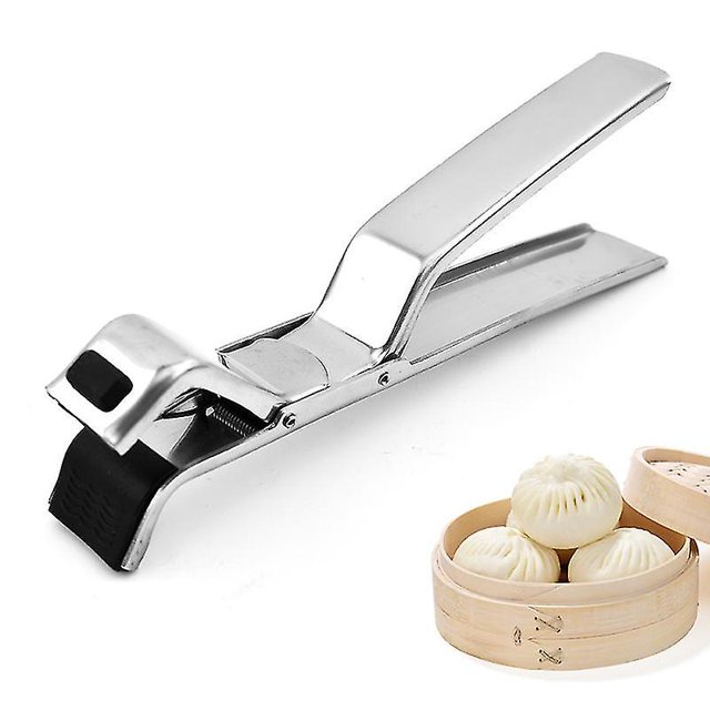 Pinzas para bandeja de horno de acero inoxidable, pinzas para recuperar sartenes para pizza con agarre resistente al calor, 1 unidad