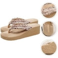 thumbnail image 2 of 1 par de sandalias de mujer estilo bohemio, sandalias de cuña, zapatos de playa de verano, 2 of 6