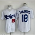 thumbnail image 1 of MLB Baseball Jersey Dodgers No. 18 Ben Youshin Embroidered Jersey Baseball Jersey, 1 of 2