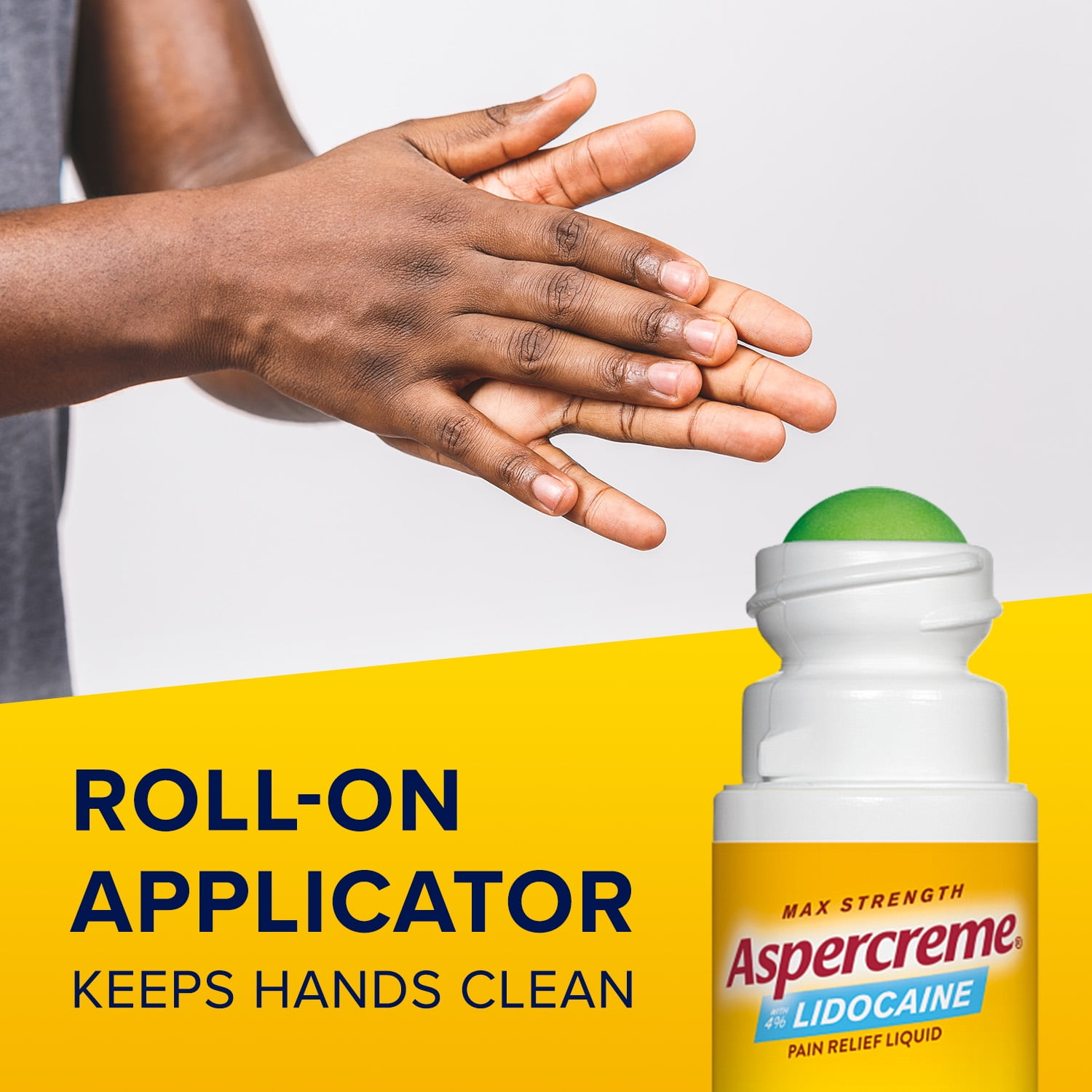 (2 pack) Aspercreme Roll-On with 4% Lidocaine , Rosemary & Mint, 2.5 oz.
