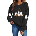 thumbnail image 2 of Meichang Womens Sweatshirt Halloween Ghost Graphic Sweatshirt Crewneck Long Sleeve Fall Pullover Party Tops Matching Family Halloween Sweatshirts, 2 of 5