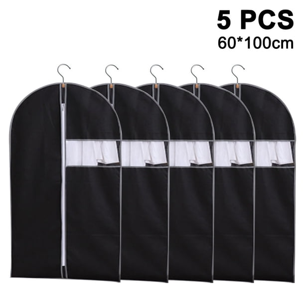 Juego de 5 bolsas colgantes para ropa para almacenamiento, funda para traje transpirable para armario, funda protectora para traje antipolvo con cremallera para abrigo, chaqueta Adepaton 2035230-2