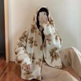 thumbnail image 5 of Abrigo con capucha de manga larga con cremallera para mujer, Chaqueta de felpa con estampado en forma de corazón Harajuku, ropa de calle gruesa y cálida para pareja, Invierno, 5 of 5