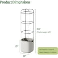 thumbnail image 3 of Vego Garden Planters for Outdoor & Indoor Plants, Large Plant Pots with Self Watering, 15" Tall Large Plant Pots with Trellis for Flowers Plants Decor, Cream White, 3 of 12