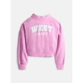 thumbnail image 5 of Weekend Academy Girls Mock Neck Graphic Fleece Sweatshirt, Sizes 4-18, 5 of 5