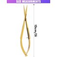 thumbnail image 4 of Cross Edge Spring Scissors 5 Inch straight Stainless Steel Precision Eyebrow & Eyelash Shaping & Trimming Scissor, Snips Squeeze, Embroidery, Knitting Micro Tip Craft Scissors (Gold), 4 of 9
