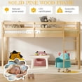 thumbnail image 3 of Zimtown Twin Size Loft Bed with Stairs Wood Low Sturdy Loft Bed for Bedroom, Wood Color, 3 of 10
